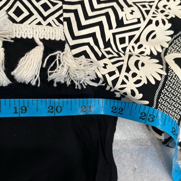 [XL] Kaktus Black Viscose Embossed Print Mini Tassels WMN Maxi Dress - Picture 12 of 15